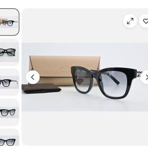 Tod's sunglasses - TODS Sunglasses TO 200 01B Gloss Black Silver Leather